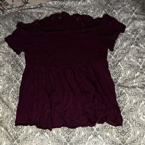 torrid Plum Short-Sleeve Peplum Tunic